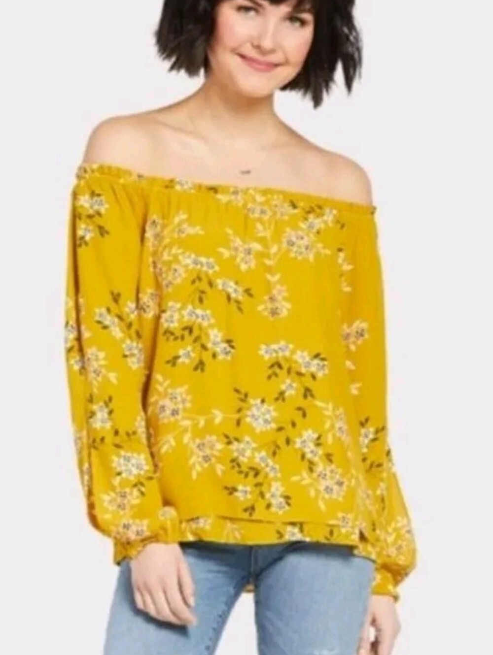 Sanctuary Sketch Floral Off The Shoulder Size: XS